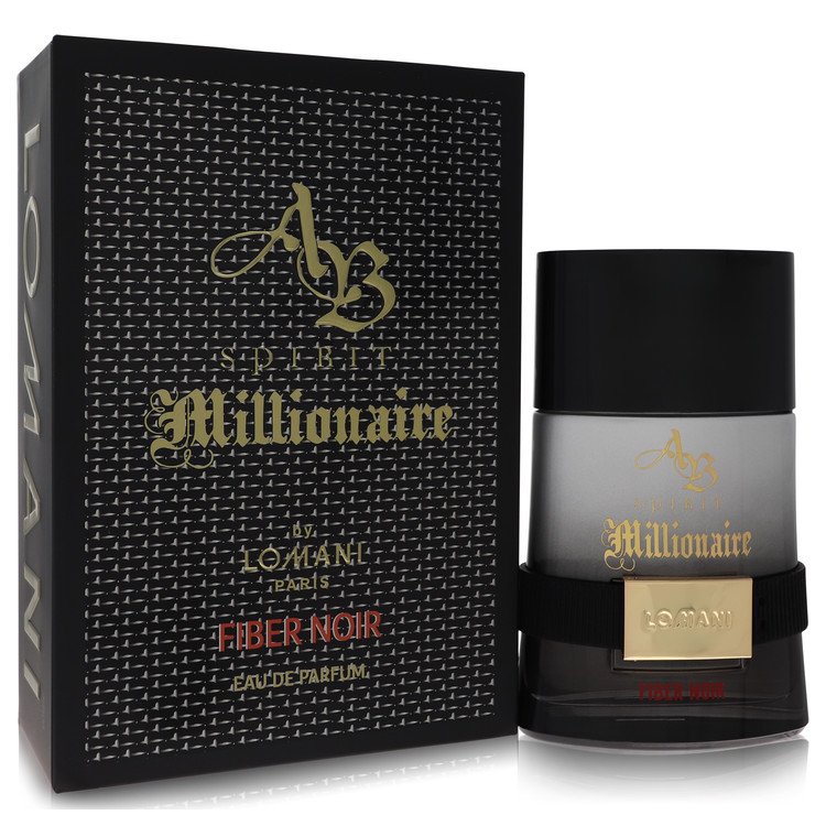 Ab Spirit Millionaire Fiber Noir Cologne By Lomani Eau De Parfum Spray for Men 3.3 oz
