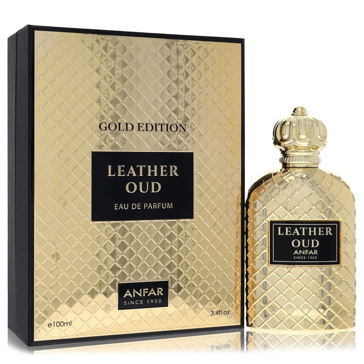 Anfar Leather Oud Gold Edition Eau De Parfum Spray By Anfar for Men 3.4 oz