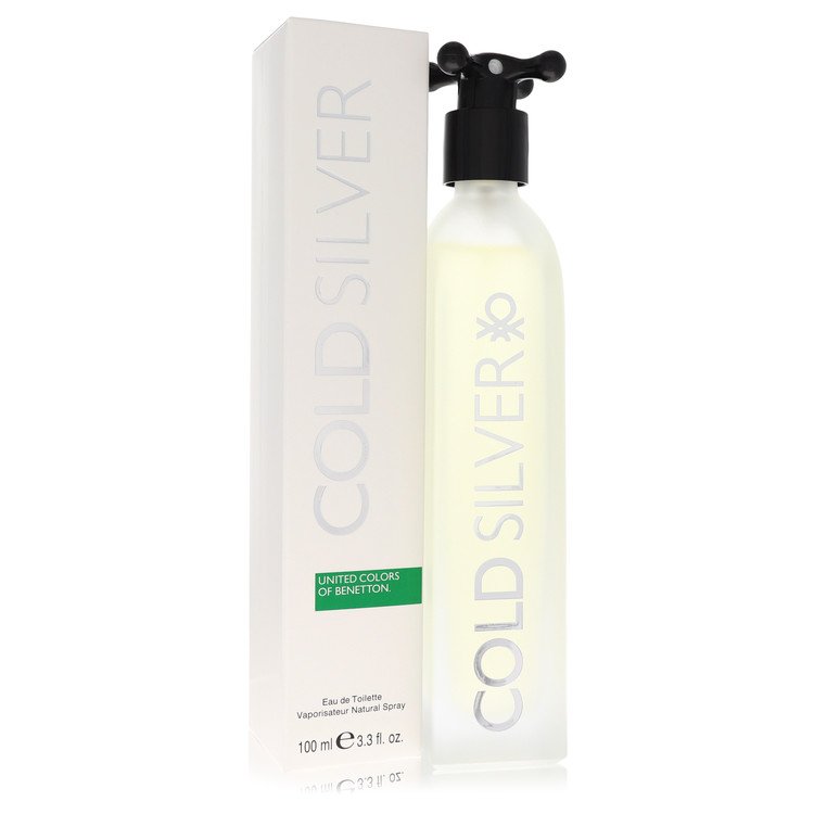 Cold Silver Eau De Toilette Spray By Benetton for Men 3.3 oz