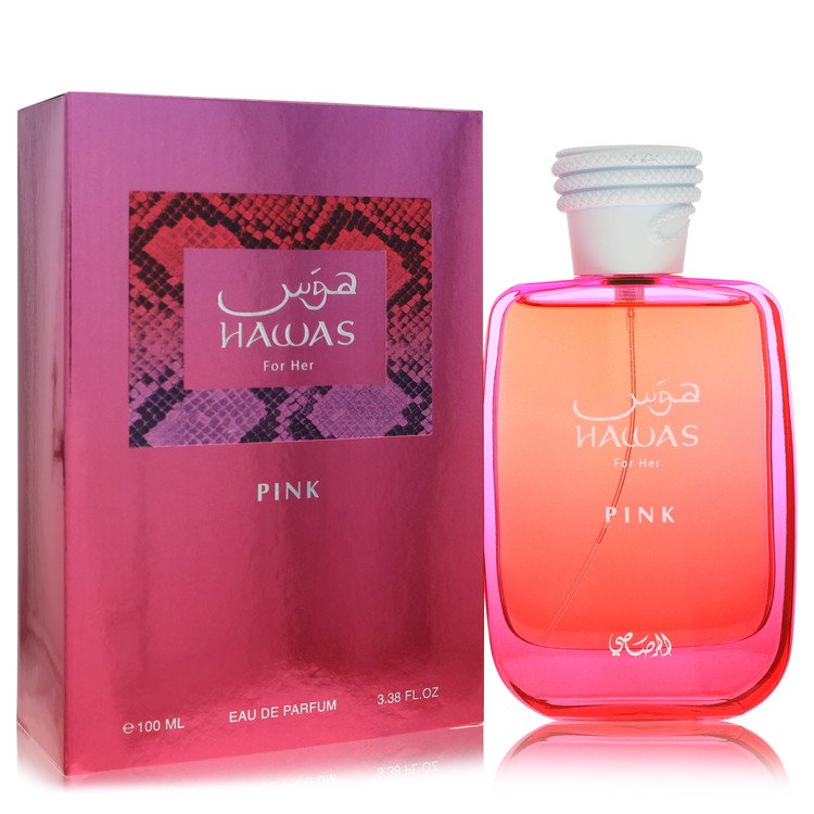 Hawas Pink Eau De Parfum Spray By Rasasi for Women 3.38 oz