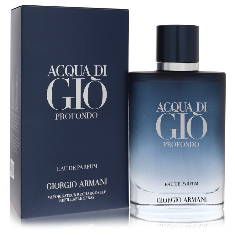Acqua Di Gio Profondo Eau De Parfum Spray Refillable By Giorgio Armani for Men 3.3 oz