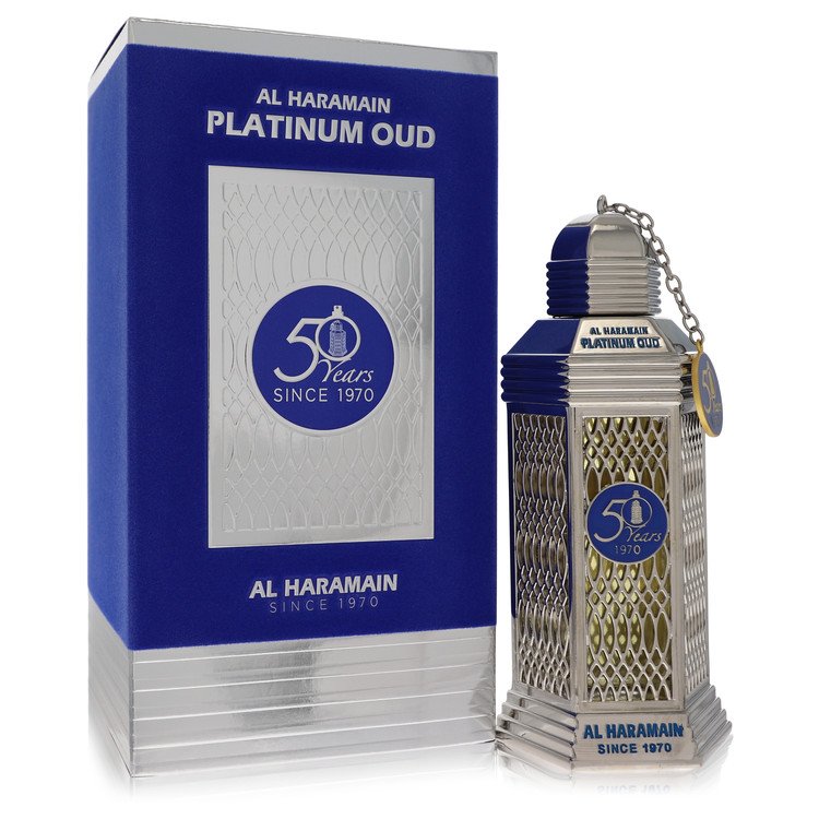 Al Haramain 50 Years Platinum Oud Perfume By Al Haramain Eau De Parfum Spray (Unisex) for Women 3.3 oz
