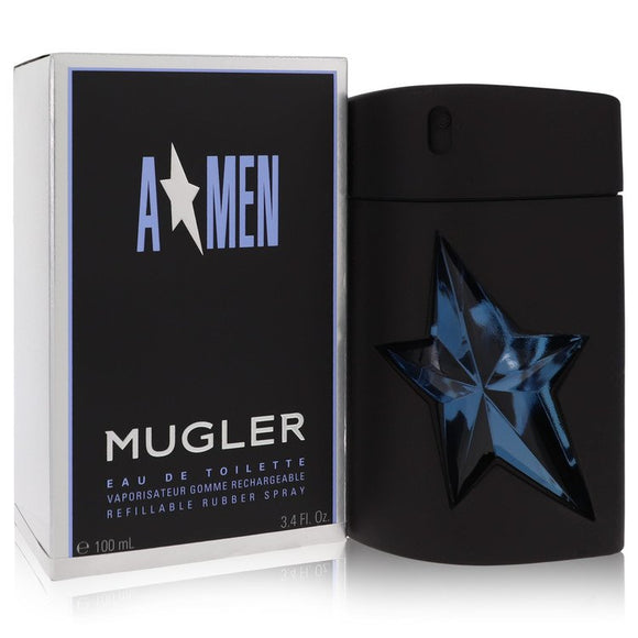 Angel Eau De Toilette Spray Refillable (Rubber) By Thierry Mugler for Men 3.4 oz