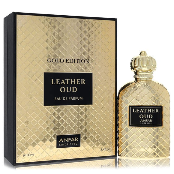 Anfar Leather Oud Gold Edition Eau De Parfum Spray By Anfar for Men 3.4 oz