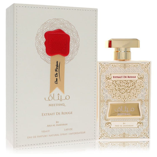 Ard Al Zaafaran Meethaq Extrait De Rouge Cologne By Al Zaafaran Eau De Parfum Spray (Unisex) for Men 3.4 oz