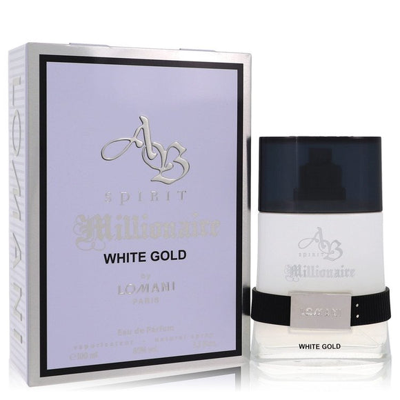 Ab Spirit Millionaire White Gold Eau De Parfum Spray By Lomani for Men 3.3 oz