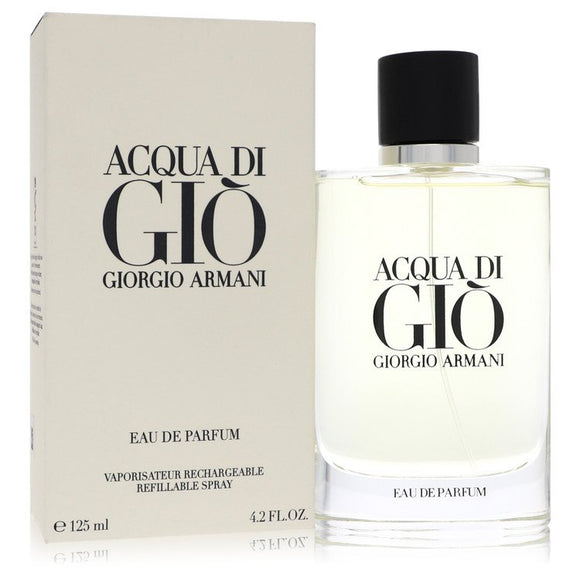 Acqua Di Gio Cologne By Giorgio Armani Eau De Parfum Refillable Spray for Men 4.2 oz