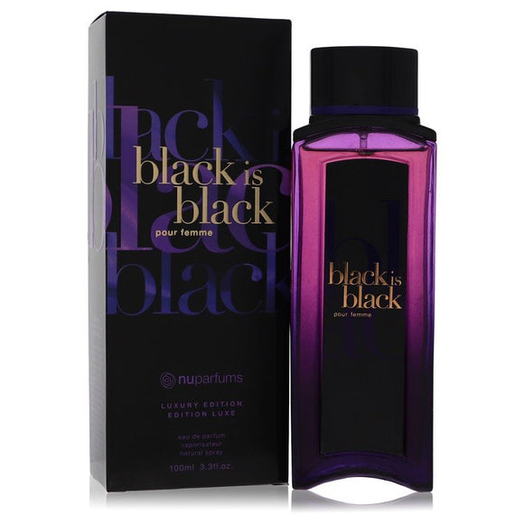 Black Is Black Eau De Parfum Spray By Nu Parfums for Women 3.3 oz