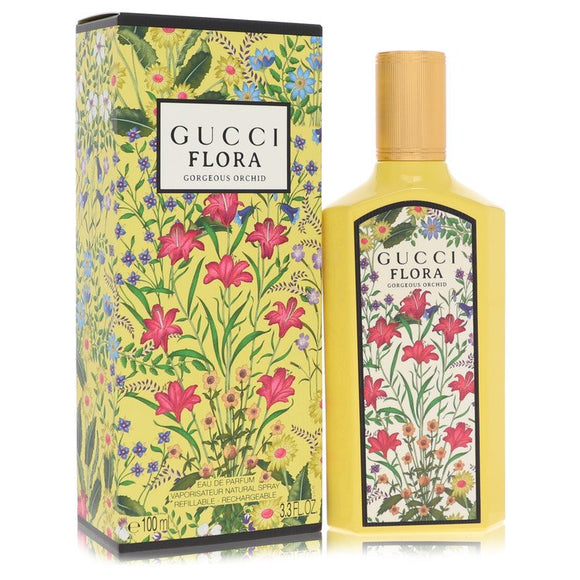 Flora Gorgeous Orchid Perfume By Gucci Eau De Parfum Spray Refillable for Women 3.3 oz