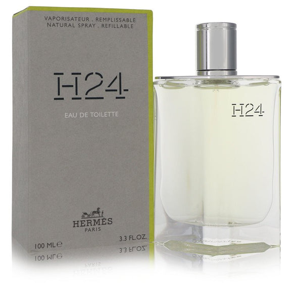 H24 Eau De Toilette Refillable Spray By Hermes for Men 3.3 oz
