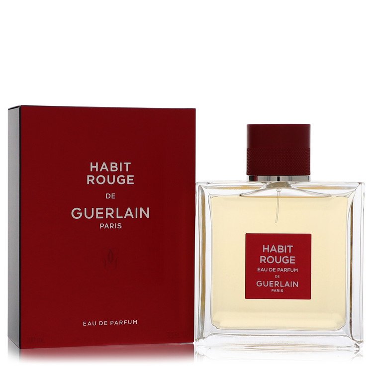 Habit Rouge Eau De Parfum Spray By Guerlain for Men 3.4 oz