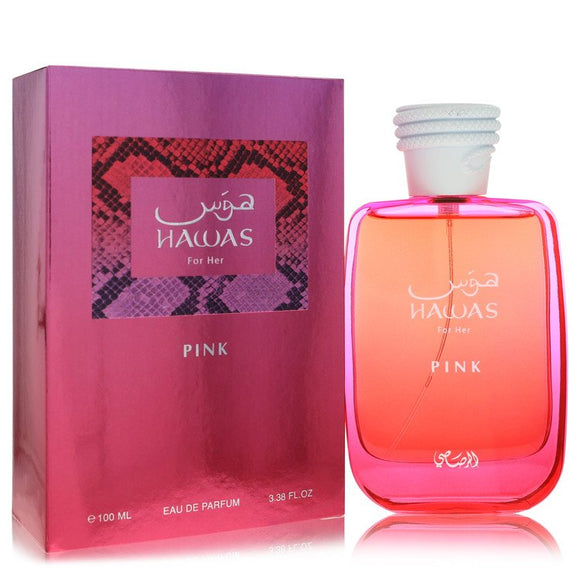 Hawas Pink Eau De Parfum Spray By Rasasi for Women 3.38 oz