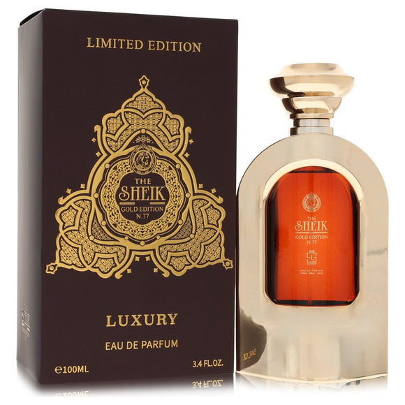 Khalis The Sheik N.77 Luxury Gold Edition Eau De Parfum Spray By Khalis for Men 3.4 oz