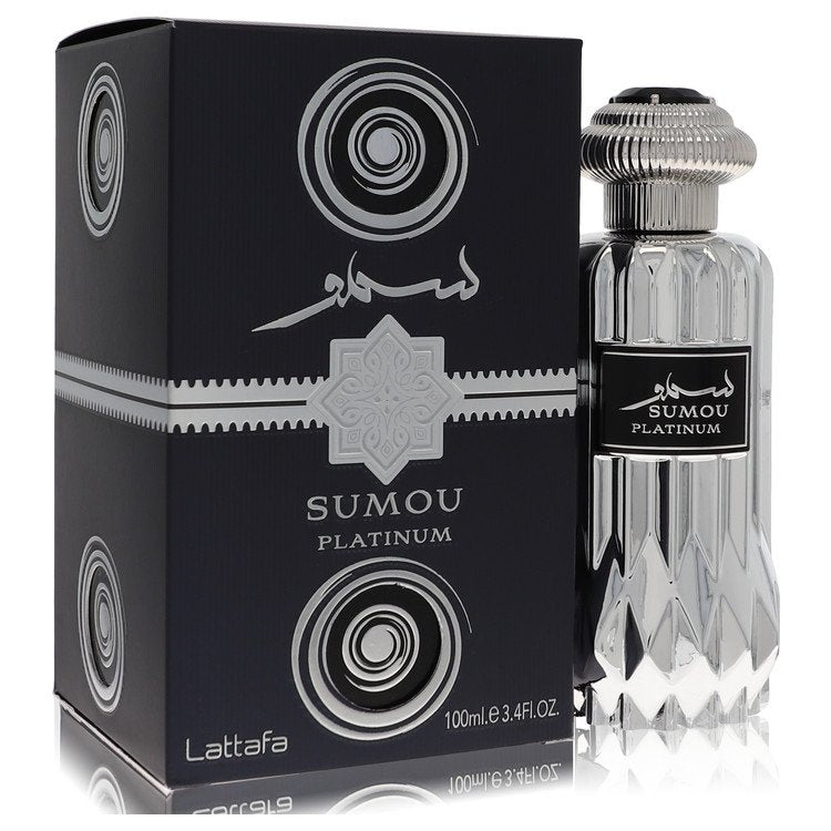 Lattafa Sumou Platinum Cologne By Lattafa Eau De Parfum Spray (Unisex) for Men 3.4 oz