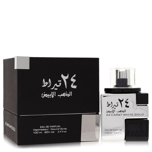 Lattafa 24 Carat White Gold Cologne By Lattafa Eau De Parfum Spray (Unisex) for Men 3.4 oz