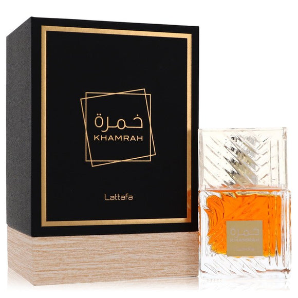 Lattafa Khamrah Cologne By Lattafa Eau De Parfum Spray (Unisex) for Men 3.4 oz