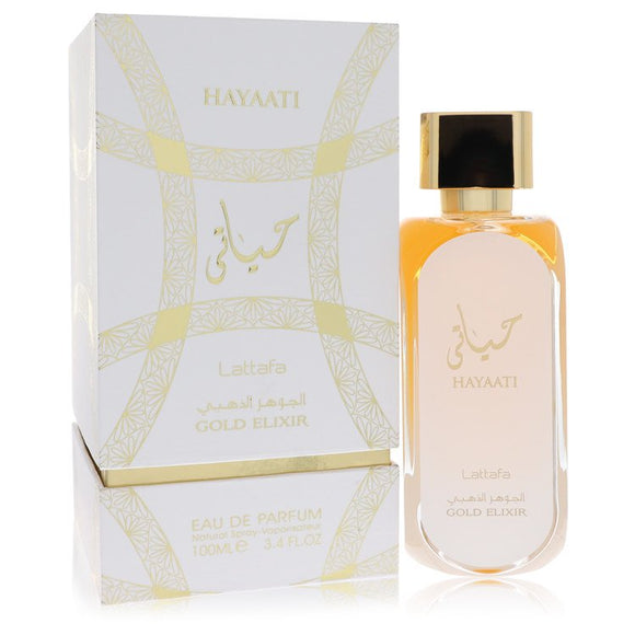 Lattafa Hayaati Gold Elixir Perfume By Lattafa Eau De Parfum Spray (Unisex) for Women 3.4 oz