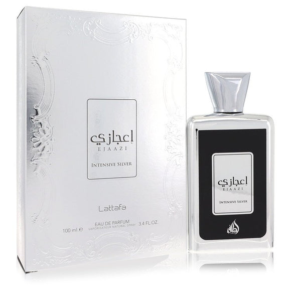 Lattafa Ejaazi Intensive Silver Perfume By Lattafa Eau De Parfum Spray (Unisex) for Women 3.4 oz