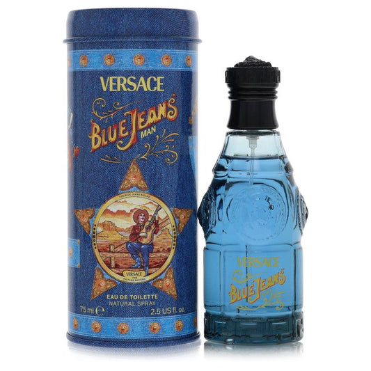 Blue Jeans Eau De Toilette Spray (New Packaging) By Versace for Men 2.5 oz