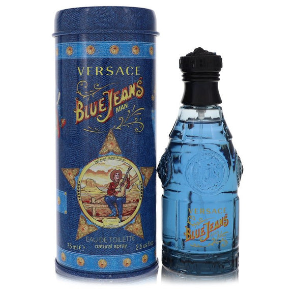 Blue Jeans Eau De Toilette Spray (New Packaging) By Versace for Men 2.5 oz