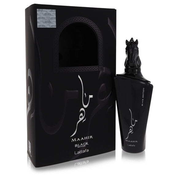 Maahir Black Edition Eau De Parfum Spray (Unisex) By Lattafa for Women 3.4 oz