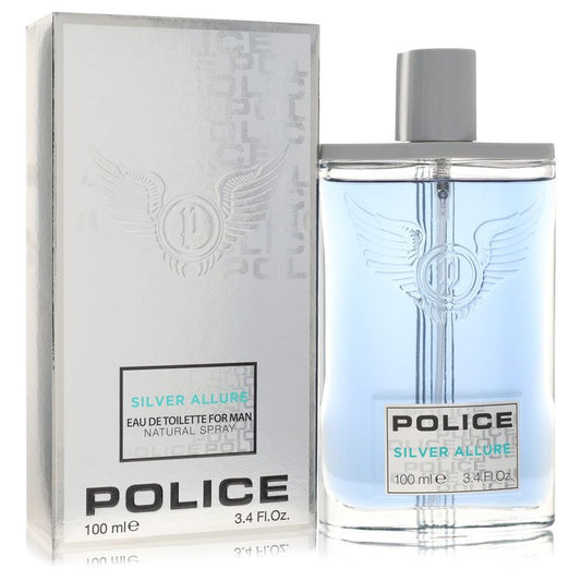 Police Contemporary Silver Allure Eau De Toilette Spray By Police Colognes for Men 3.4 oz