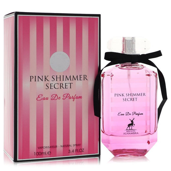 Pink Shimmer Secret Eau De Parfum Spray By Maison Alhambra for Women 3.4 oz