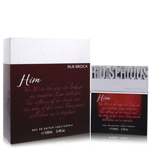 R U Serious Him Eau De Parfum Spray By Rue Broca for Men 3.4 oz