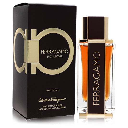 Salvatore Ferragamo Spicy Leather Eau De Parfum Spray By Salvatore Ferragamo for Men 3.4 oz