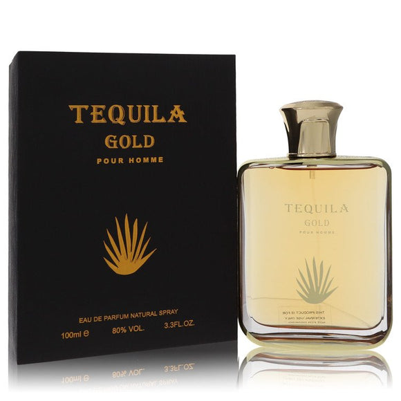 Tequila Pour Homme Gold Eau De Parfum Spray By Tequila Perfumes for Men 3.3 oz