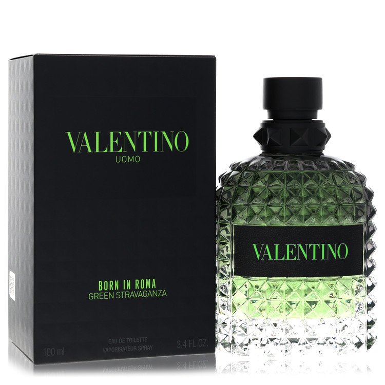 Valentino Uomo Born In Roma Green Stravaganza Eau De Toilette Spray By Valentino for Men 3.4 oz