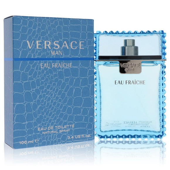 Versace Man Eau Fraiche Eau De Toilette Spray (Blue) By Versace for Men 3.4 oz
