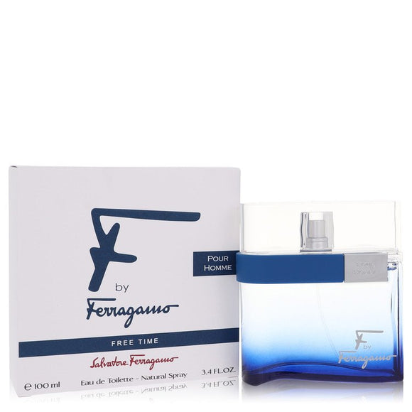F Free Time Eau De Toilette Spray By Salvatore Ferragamo for Men 3.4 oz
