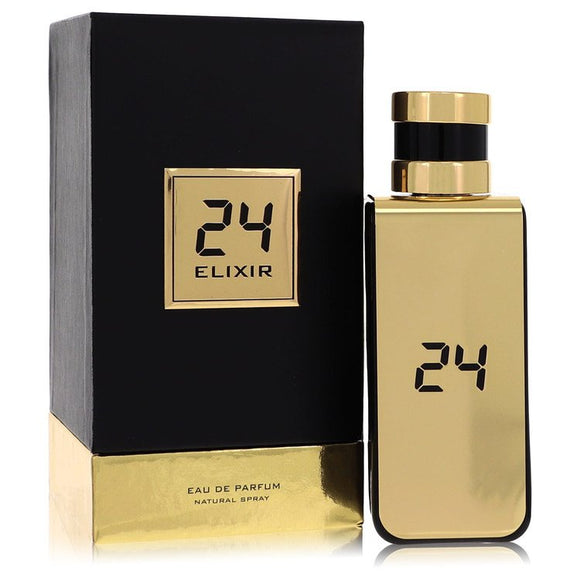 24 Gold Elixir Eau De Parfum Spray By ScentStory for Men 3.4 oz