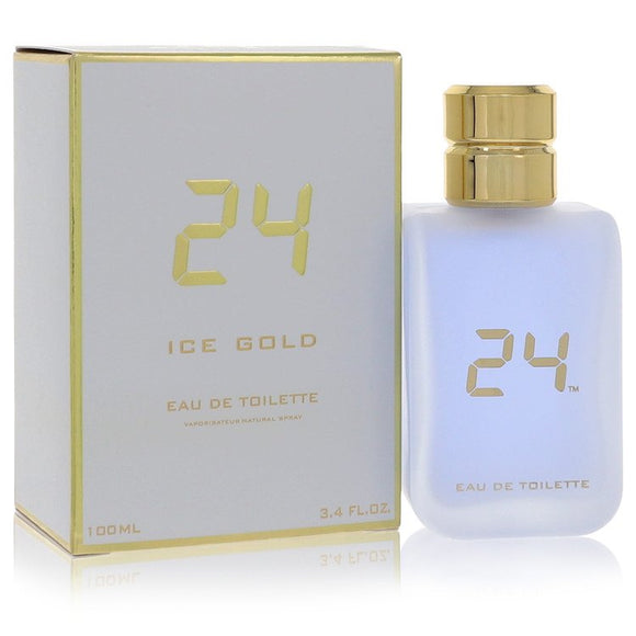 24 Ice Gold Eau De Toilette Spray By ScentStory for Men 3.4 oz