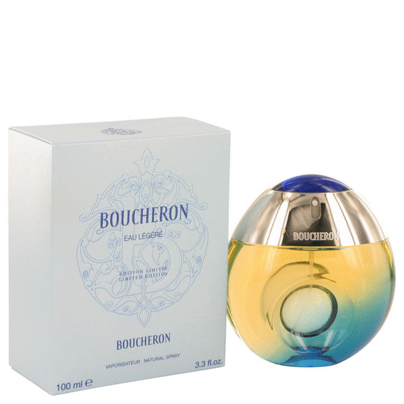 Boucheron Eau Legere Eau De Toilette Spray (Blue Bottle, Bergamote, Genet, Narcisse, Musc) By Boucheron for Women 3.3 oz