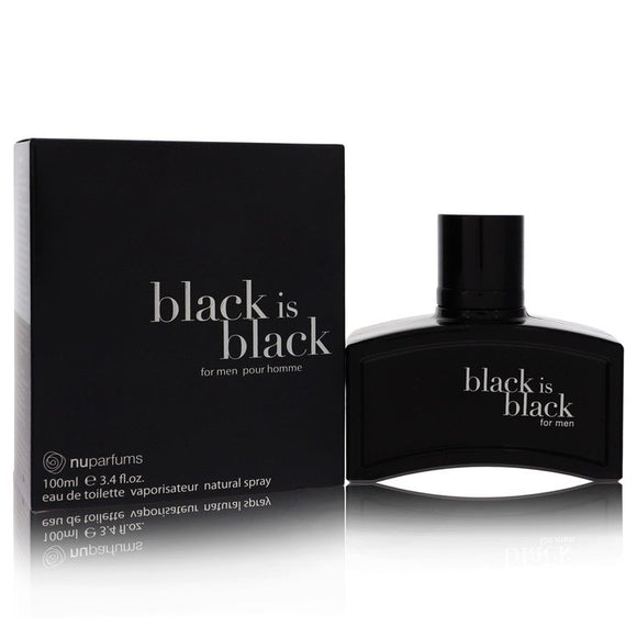 Black Is Black Eau De Toilette Spray By Nu Parfums for Men 3.4 oz