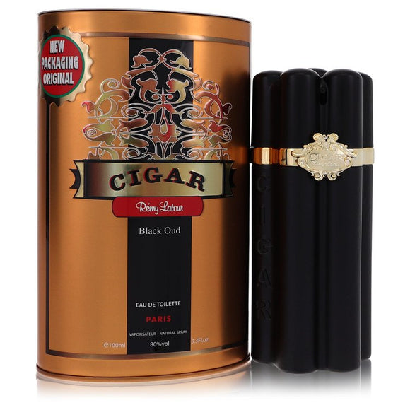 Cigar Black Oud Eau De Toilette Spray By Remy Latour for Men 3.3 oz