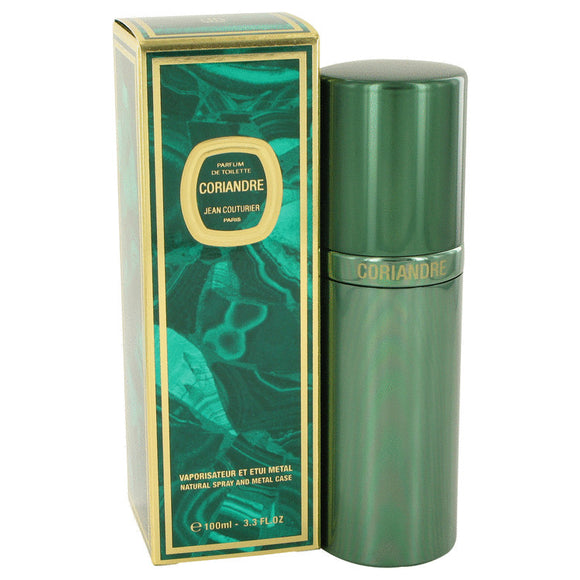 Coriandre Parfum De Toilette Spray (Metal Case) By Jean Couturier for Women 3.4 oz