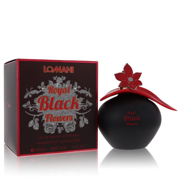 Lomani Royal Black Flowers Eau De Parfum Spray By Lomani for Women 3.4 oz