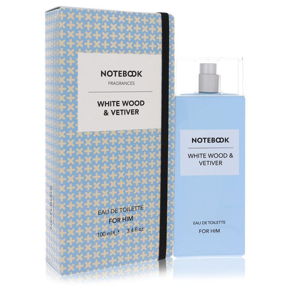 Notebook White Wood & Vetiver Eau De Toilette Spray By Selectiva SPA for Men 3.4 oz